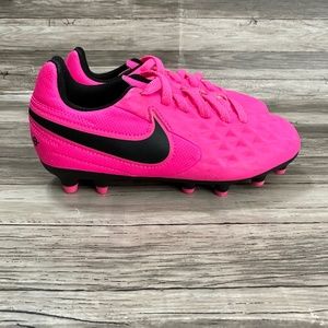 Nike Tiempo Soccer Cleats Kids 10.5C Pink Athletic Low Lace Up Shoes AT5881-600